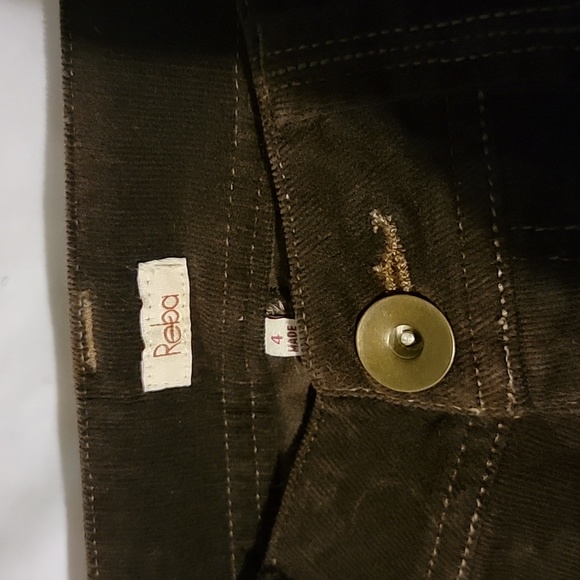 Reba..Brown Decorative Pants Flared Cut size 4 womens - Picture 3 of 8